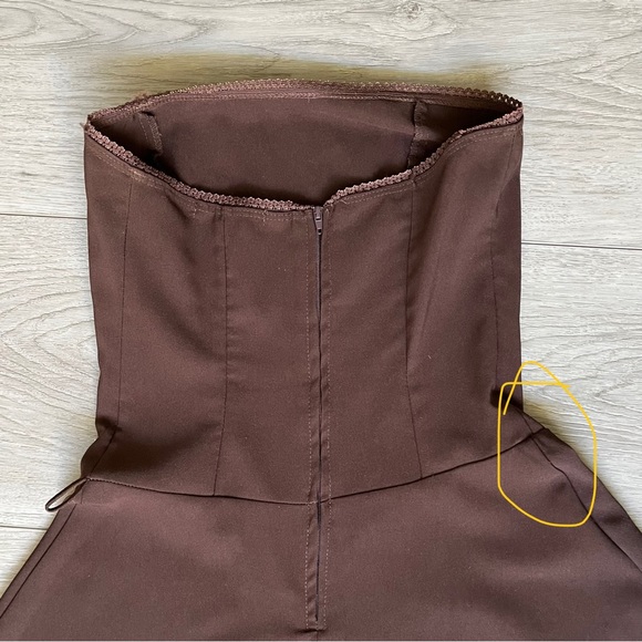 Vintage Charlotte Russe Strapless Brown A-Line Dress - Picture 7 of 10